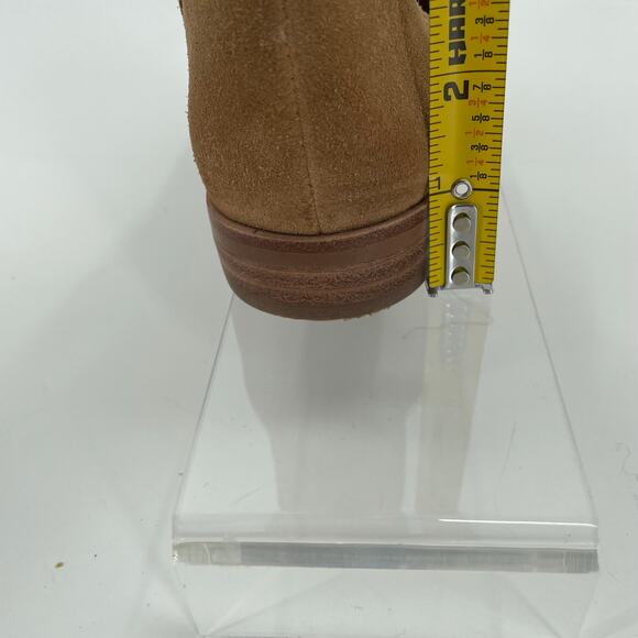 Lands’ End Women's V-Cut Slip-On Suede Ankle Boots Booties, Tan, Sz. 6B Flats - Picture 12 of 12